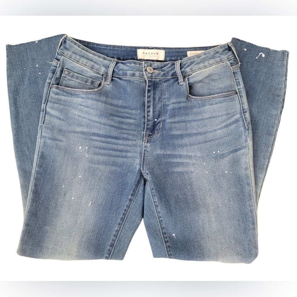 PacSun vintage paint splotch mid rise skinny jeans s27
